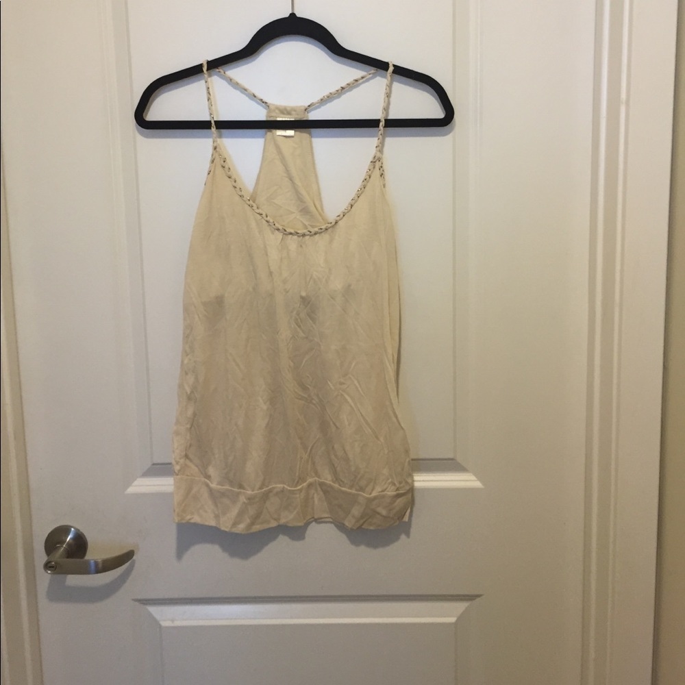 Old Navy Cream Braided-Strap Tank Top